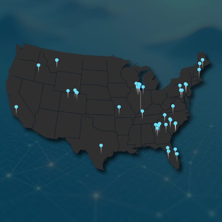 U.S. map of advisor locations