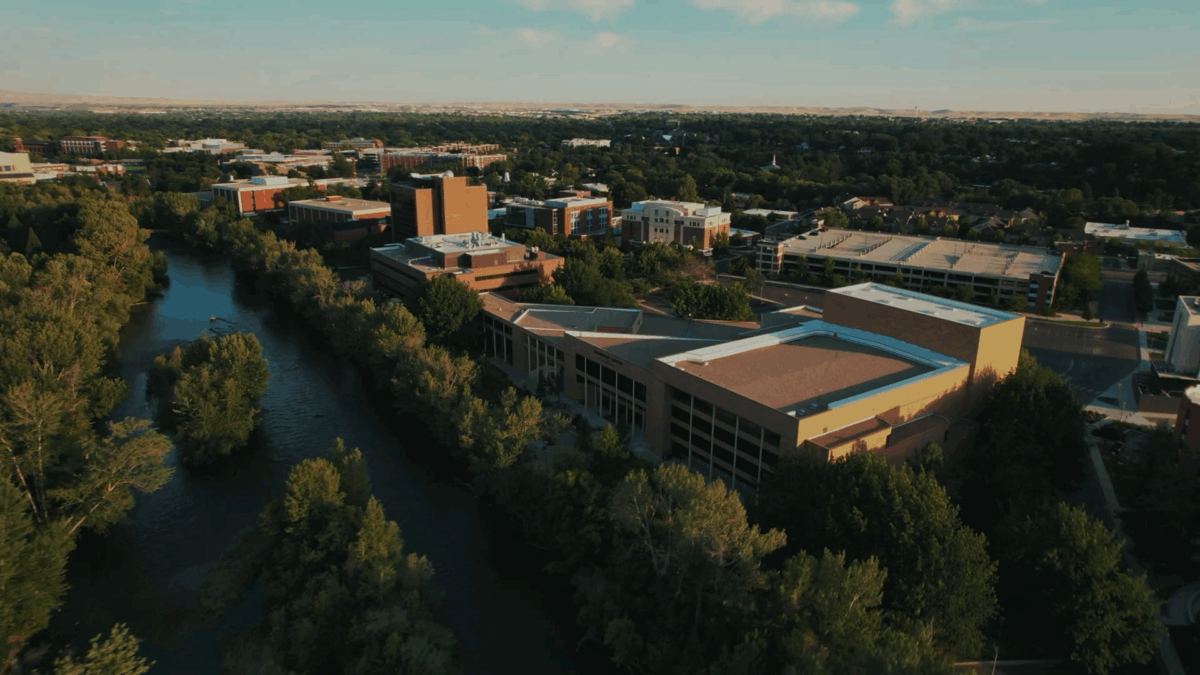 Birds-eye view of university.